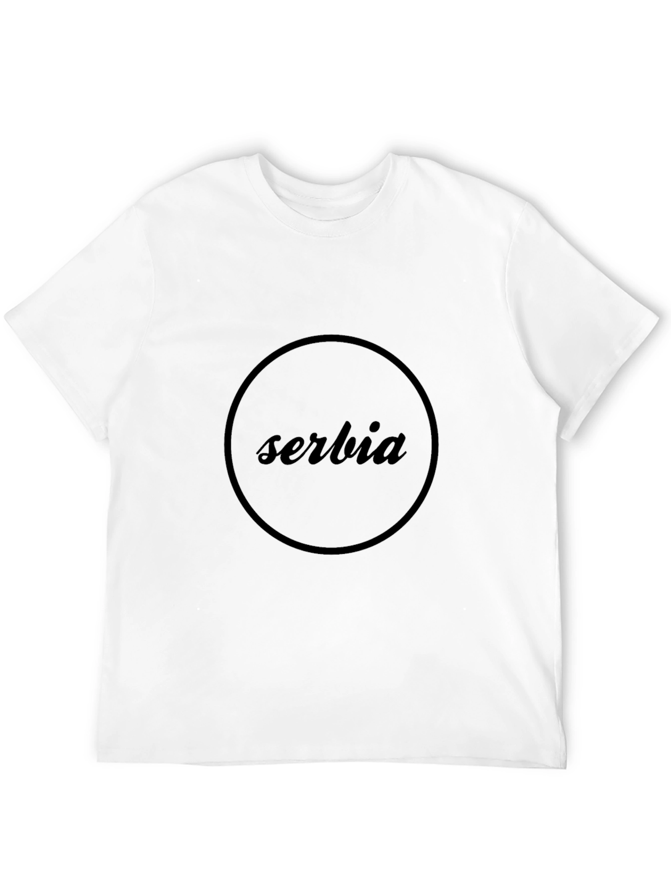 Serbia Black T-Shirt - Stylish Round Design