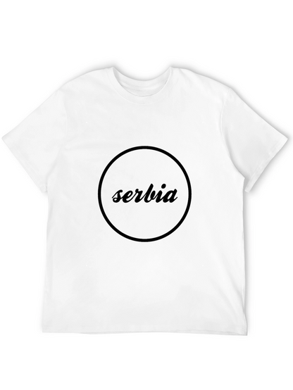 Serbia Black T-Shirt - Stylish Round Design