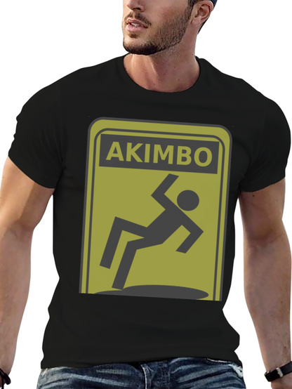 Akimbo Falling Hazard Warning Novelty T-Shirt