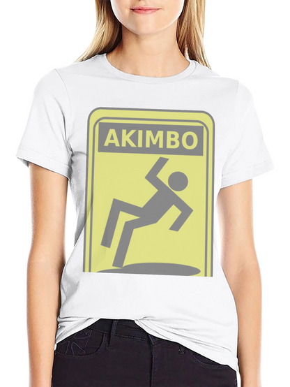 Akimbo Falling Hazard Warning Novelty T-Shirt
