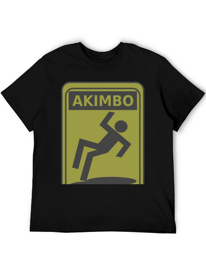 Akimbo Falling Hazard Warning Novelty T-Shirt