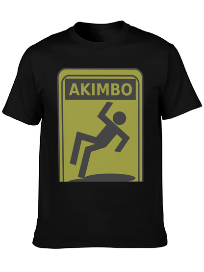 Akimbo Falling Hazard Warning Novelty T-Shirt