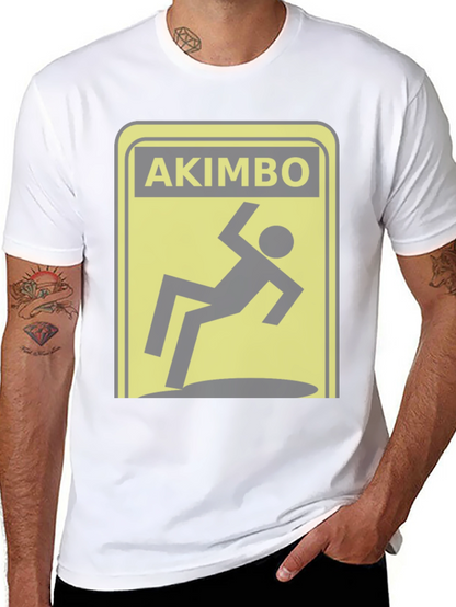 Akimbo Falling Hazard Warning Novelty T-Shirt