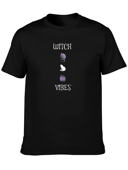 Witch Vibes Graphic Tee - Black Cotton T-Shirt
