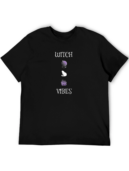 Witch Vibes Graphic Tee - Black Cotton T-Shirt