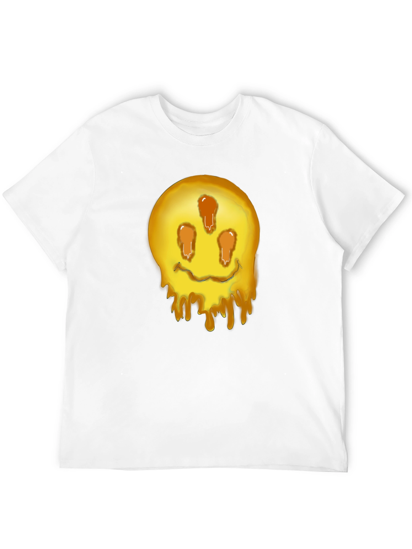 Melting Smiley Graphic Tee - Black