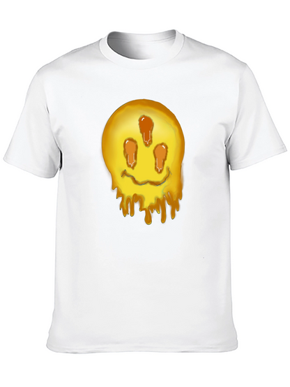 Melting Smiley Graphic Tee - Black