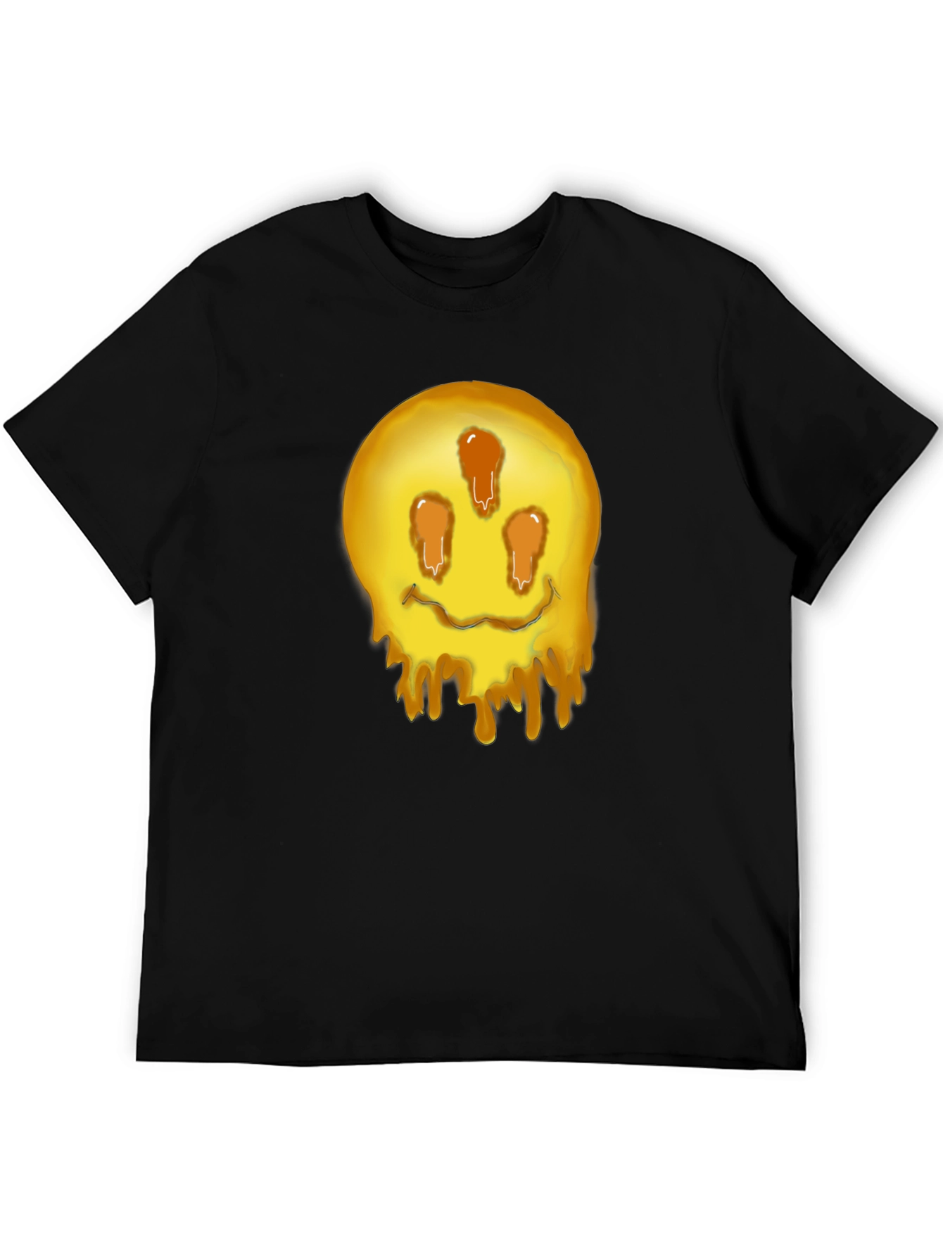 Melting Smiley Graphic Tee - Black