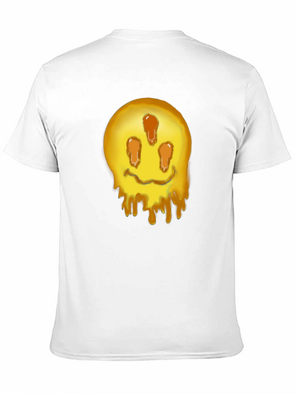 Melting Smiley Graphic Tee - Black