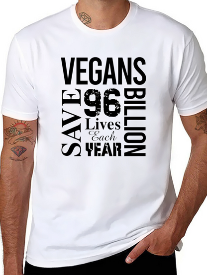 Vegans Save 96 Billion Lives T-Shirt - Black