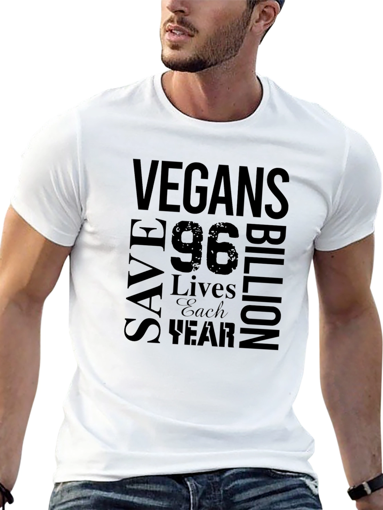 Vegans Save 96 Billion Lives T-Shirt - Black