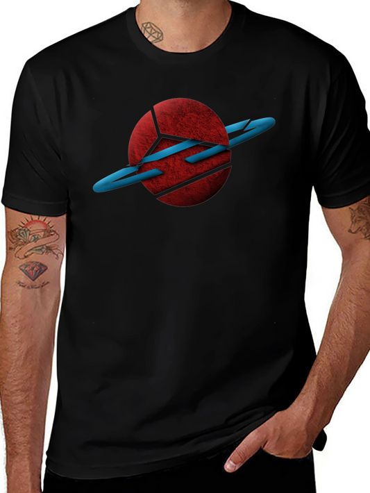 Abstract Planet Graphic Black T-Shirt