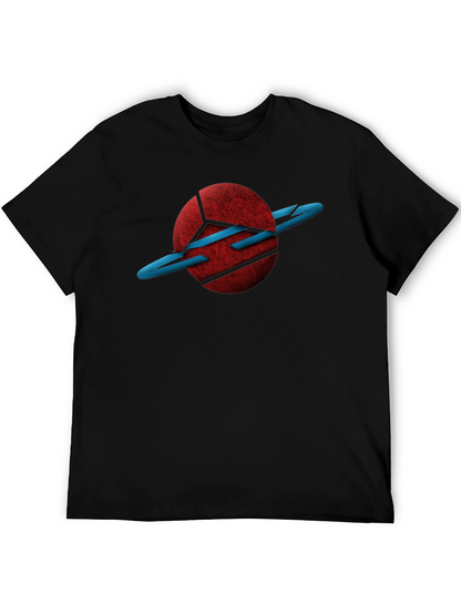 Abstract Planet Graphic Black T-Shirt