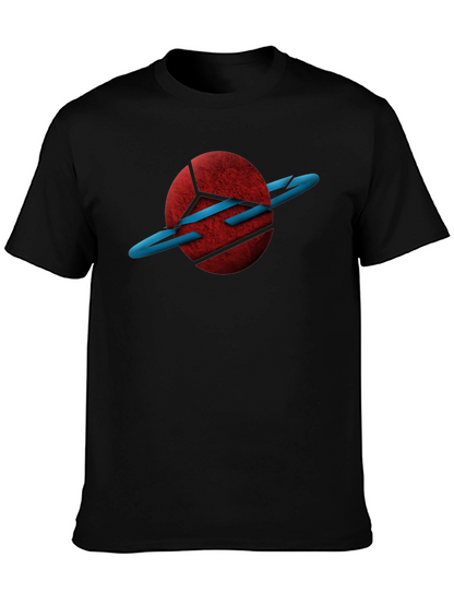 Abstract Planet Graphic Black T-Shirt