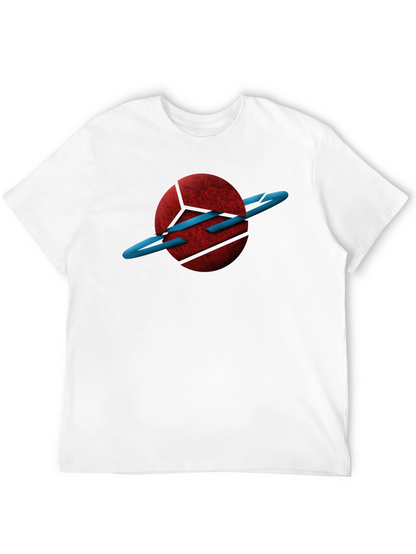 Abstract Planet Graphic Black T-Shirt