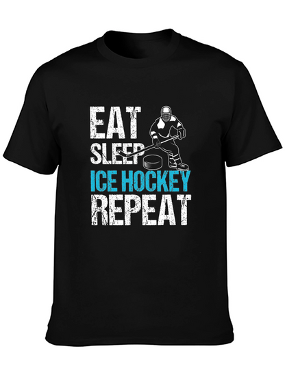 Eat Sleep Ice Hockey Repeat Graphic Tee