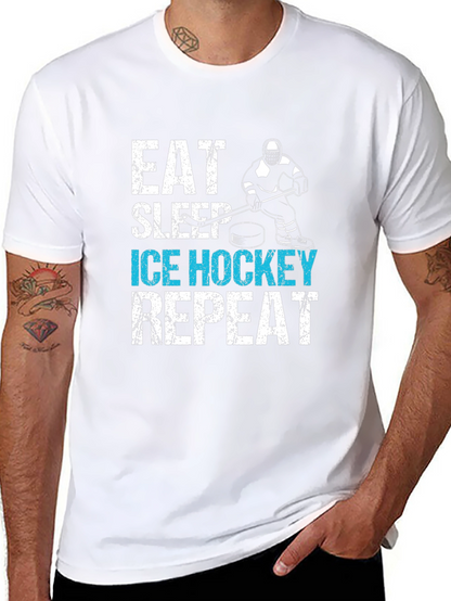 Eat Sleep Ice Hockey Repeat Graphic Tee