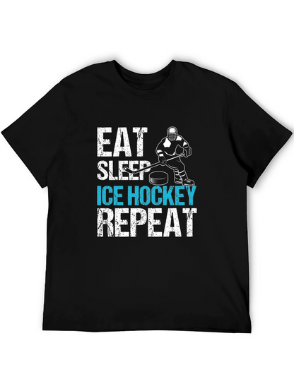 Eat Sleep Ice Hockey Repeat Graphic Tee