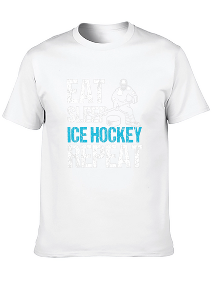 Eat Sleep Ice Hockey Repeat Graphic Tee