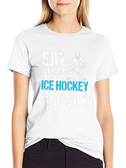 Eat Sleep Ice Hockey Repeat Graphic Tee