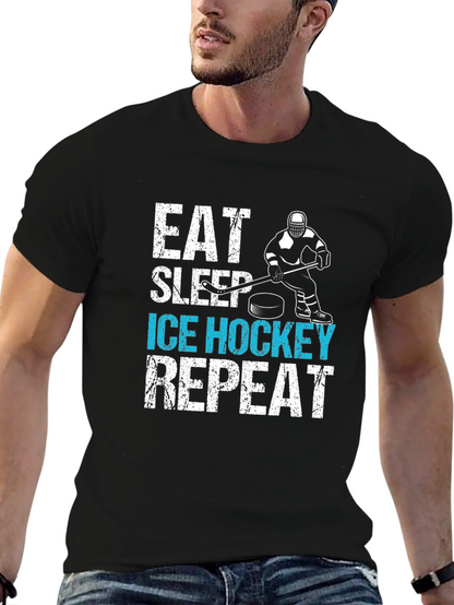Eat Sleep Ice Hockey Repeat Graphic Tee