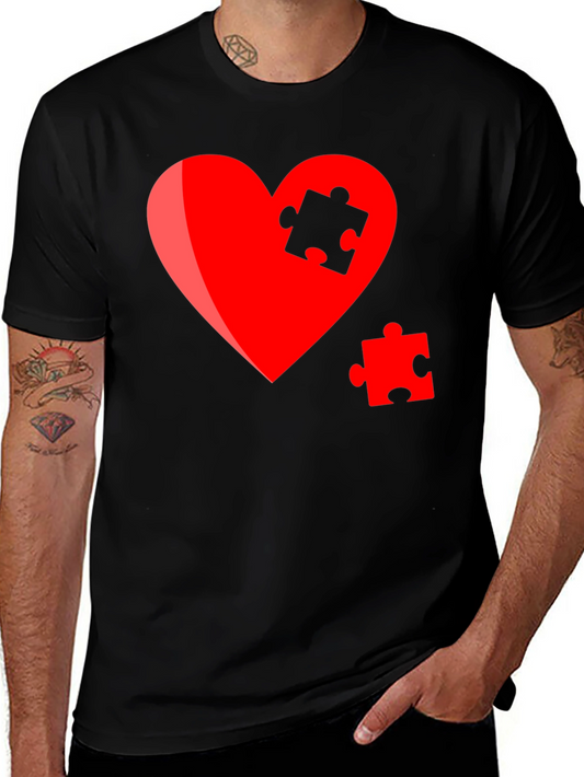 Heart Puzzle Piece Graphic Tee