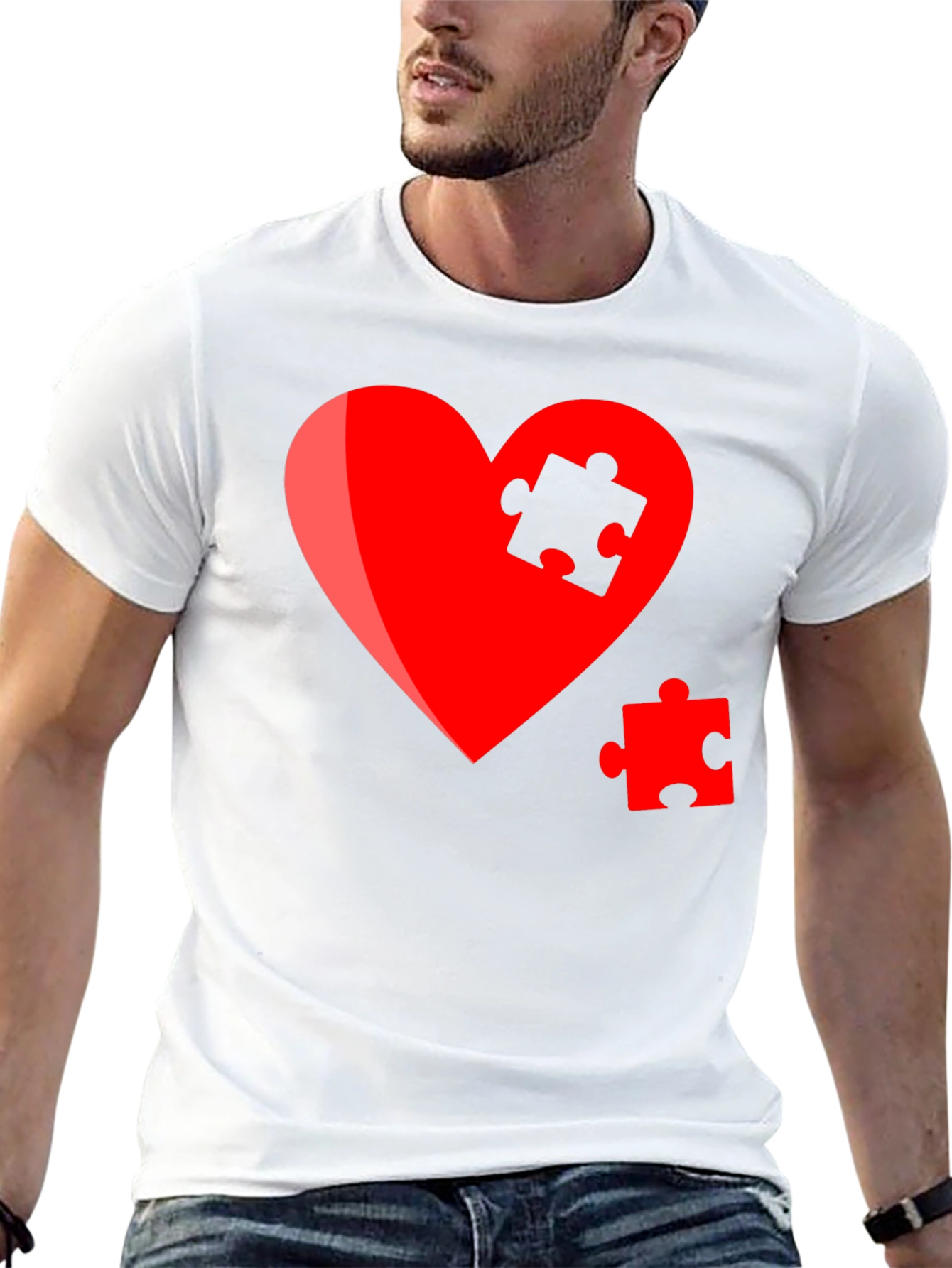 Heart Puzzle Piece Graphic Tee