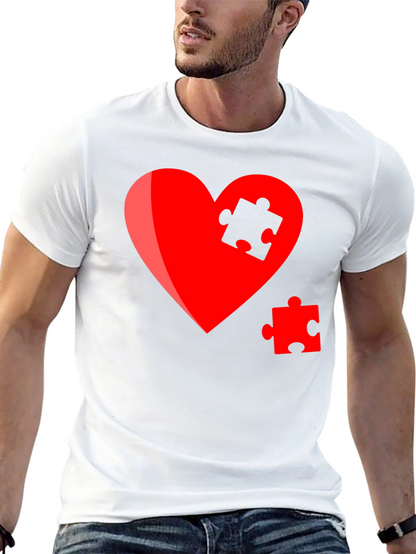 Heart Puzzle Piece Graphic Tee