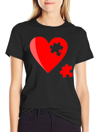Heart Puzzle Piece Graphic Tee