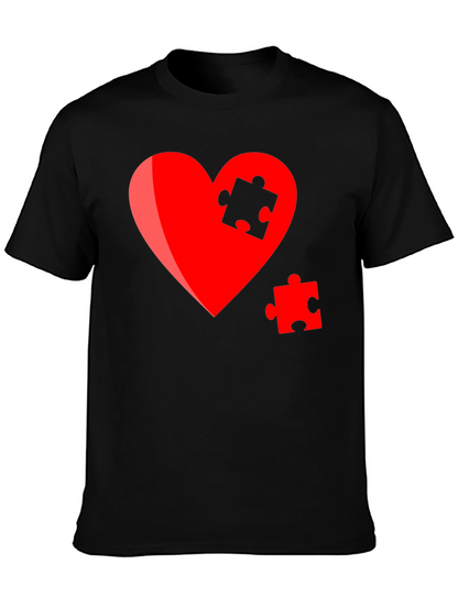 Heart Puzzle Piece Graphic Tee