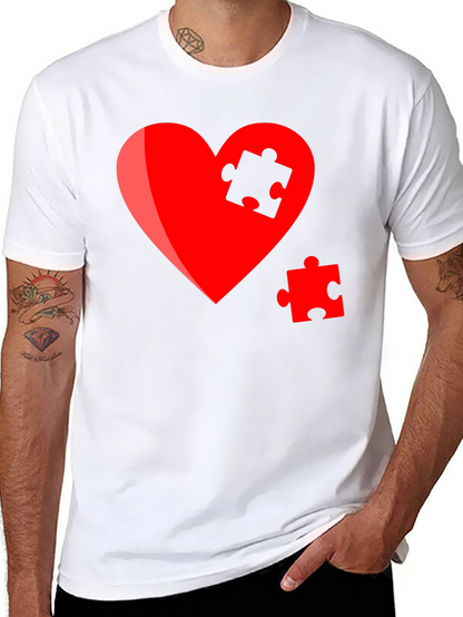 Heart Puzzle Piece Graphic Tee