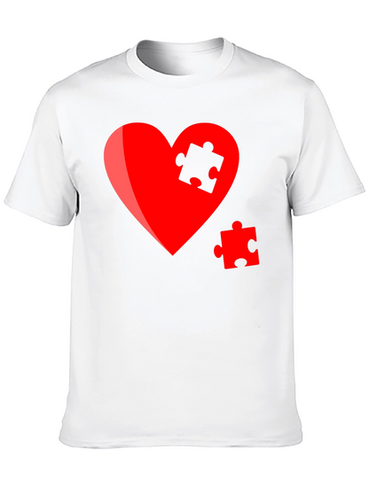 Heart Puzzle Piece Graphic Tee