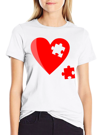 Heart Puzzle Piece Graphic Tee