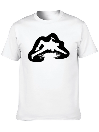 Black T-Shirt with Unique Graphic Design