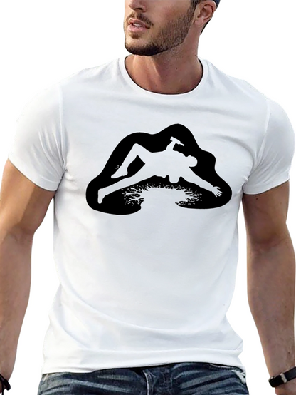 Black T-Shirt with Unique Graphic Design