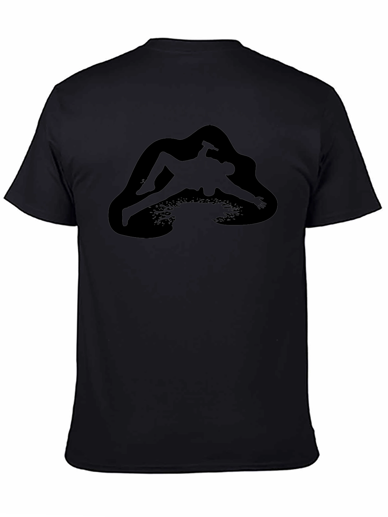 Black T-Shirt with Unique Graphic Design