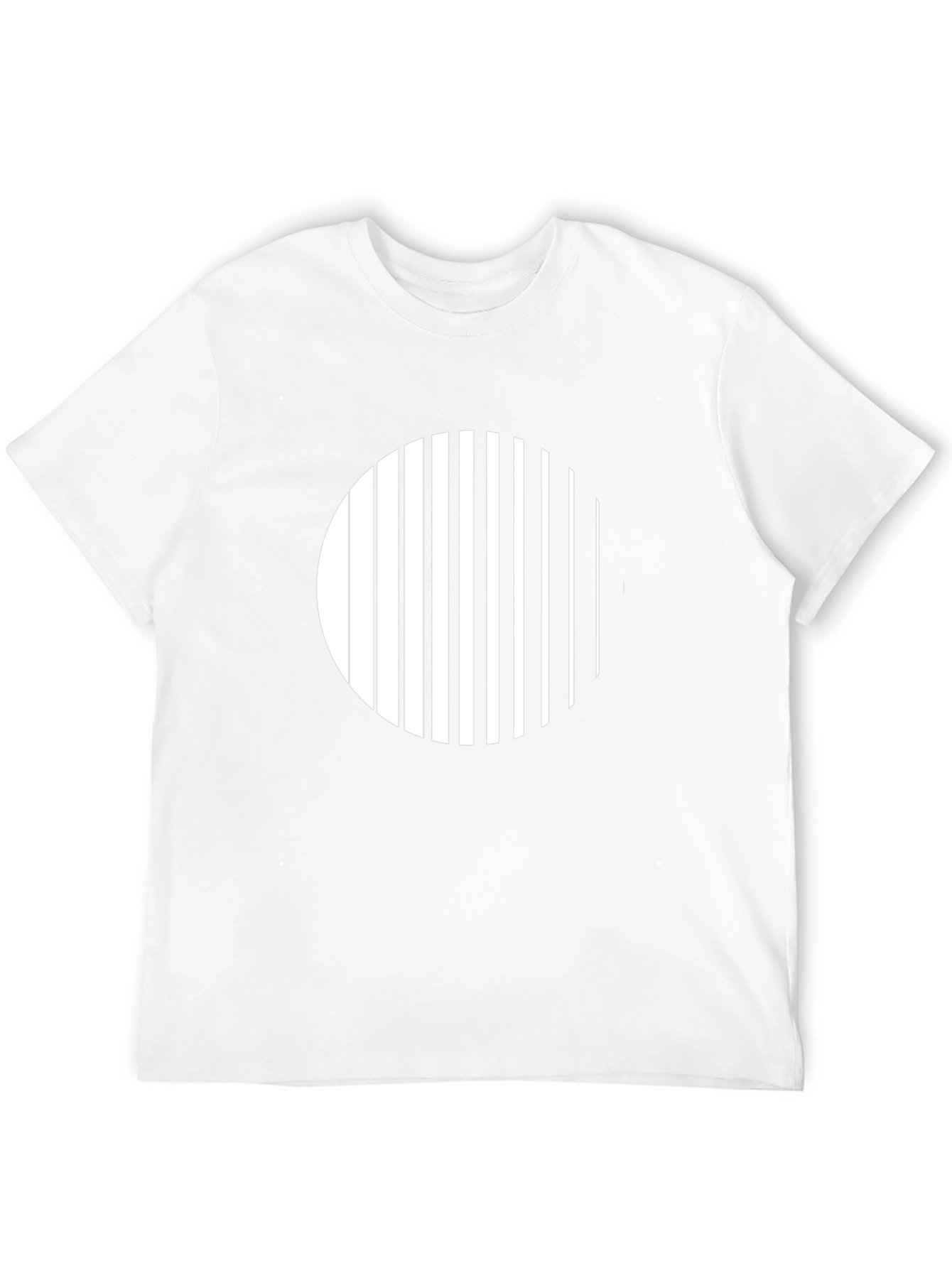 Modern Striped Circle Graphic Black T-Shirt