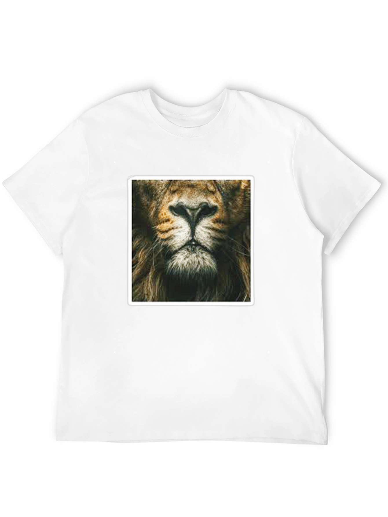 Lion Face Graphic Print Black T-Shirt