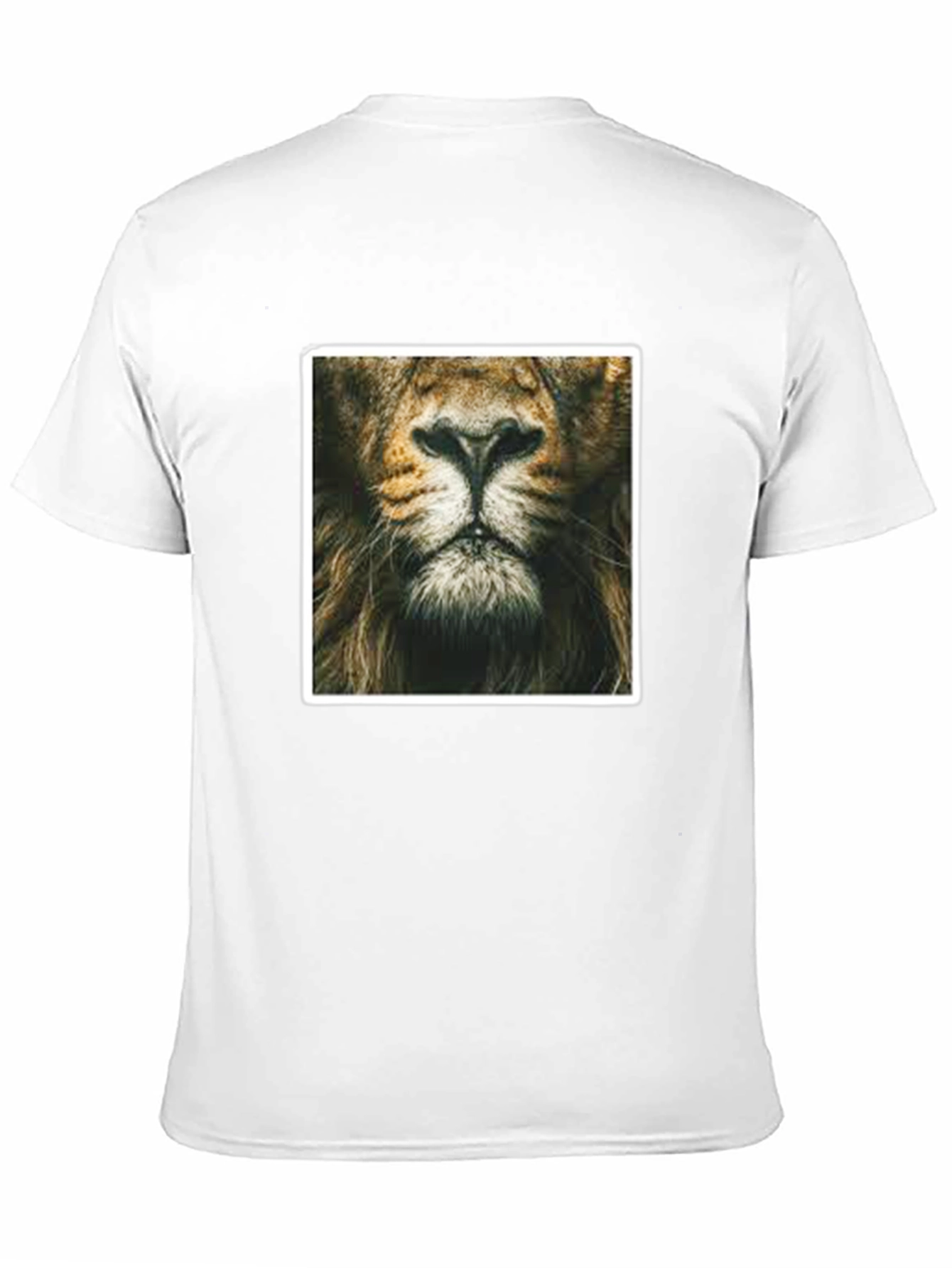 Lion Face Graphic Print Black T-Shirt