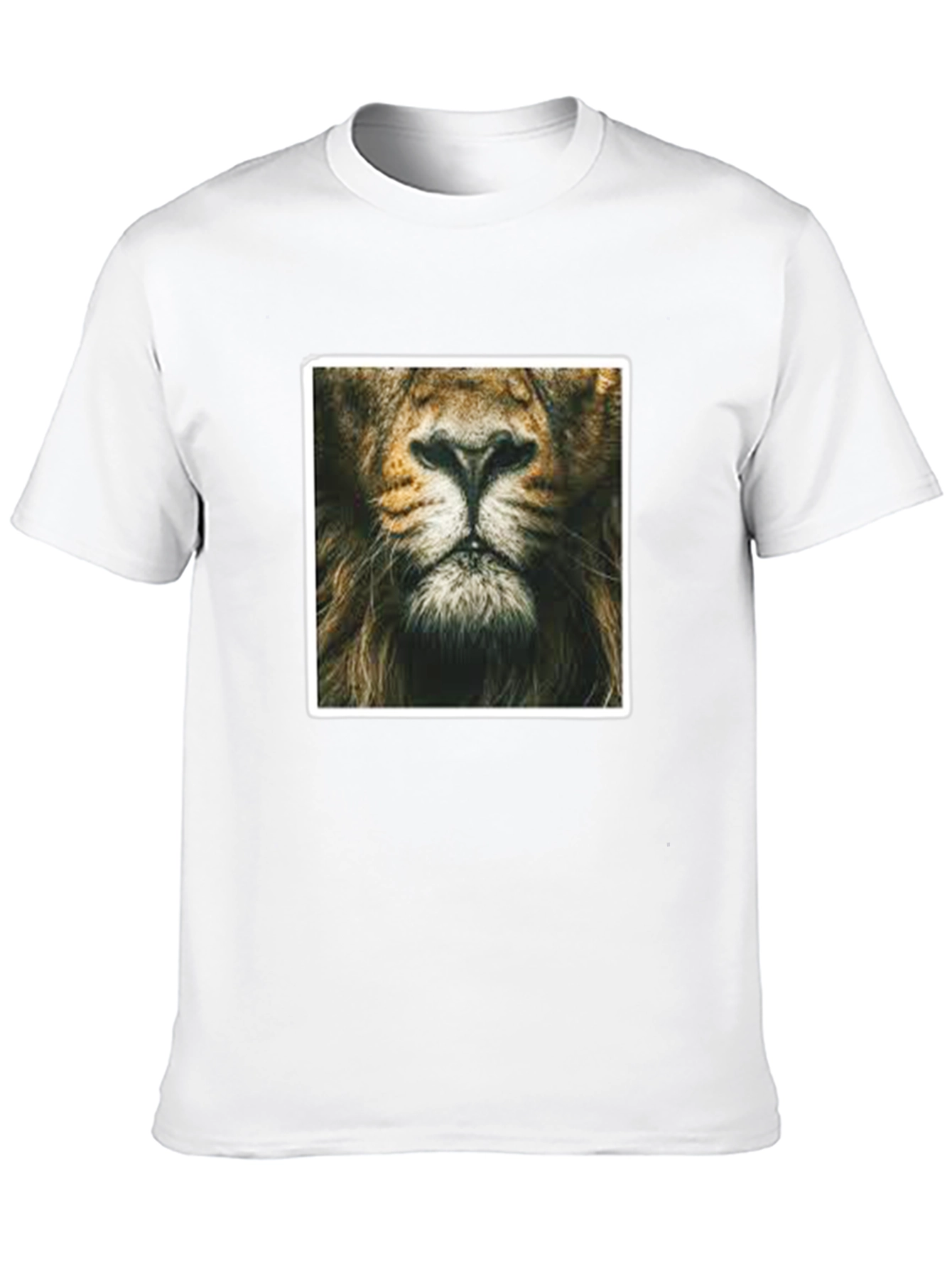 Lion Face Graphic Print Black T-Shirt