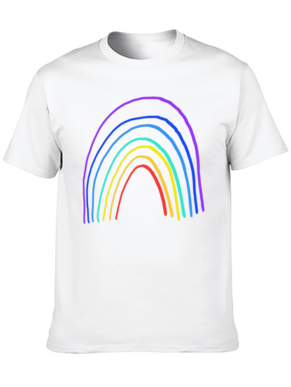 Rainbow Graphic Print Black T-Shirt