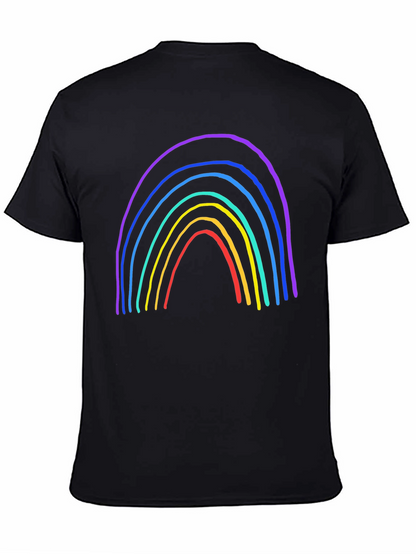 Rainbow Graphic Print Black T-Shirt