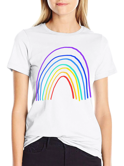 Rainbow Graphic Print Black T-Shirt