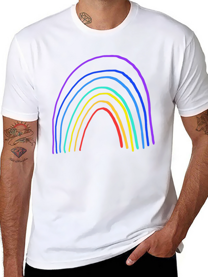 Rainbow Graphic Print Black T-Shirt