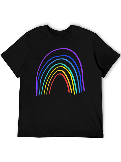 Rainbow Graphic Print Black T-Shirt