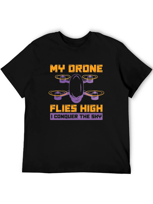 My Drone Flies High T-Shirt - Drone Enthusiast Apparel