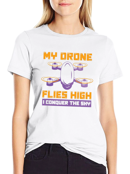 My Drone Flies High T-Shirt - Drone Enthusiast Apparel