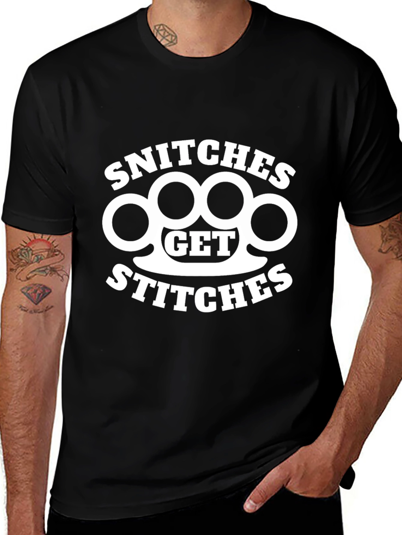 Snitches Get Stitches Graphic T-Shirt