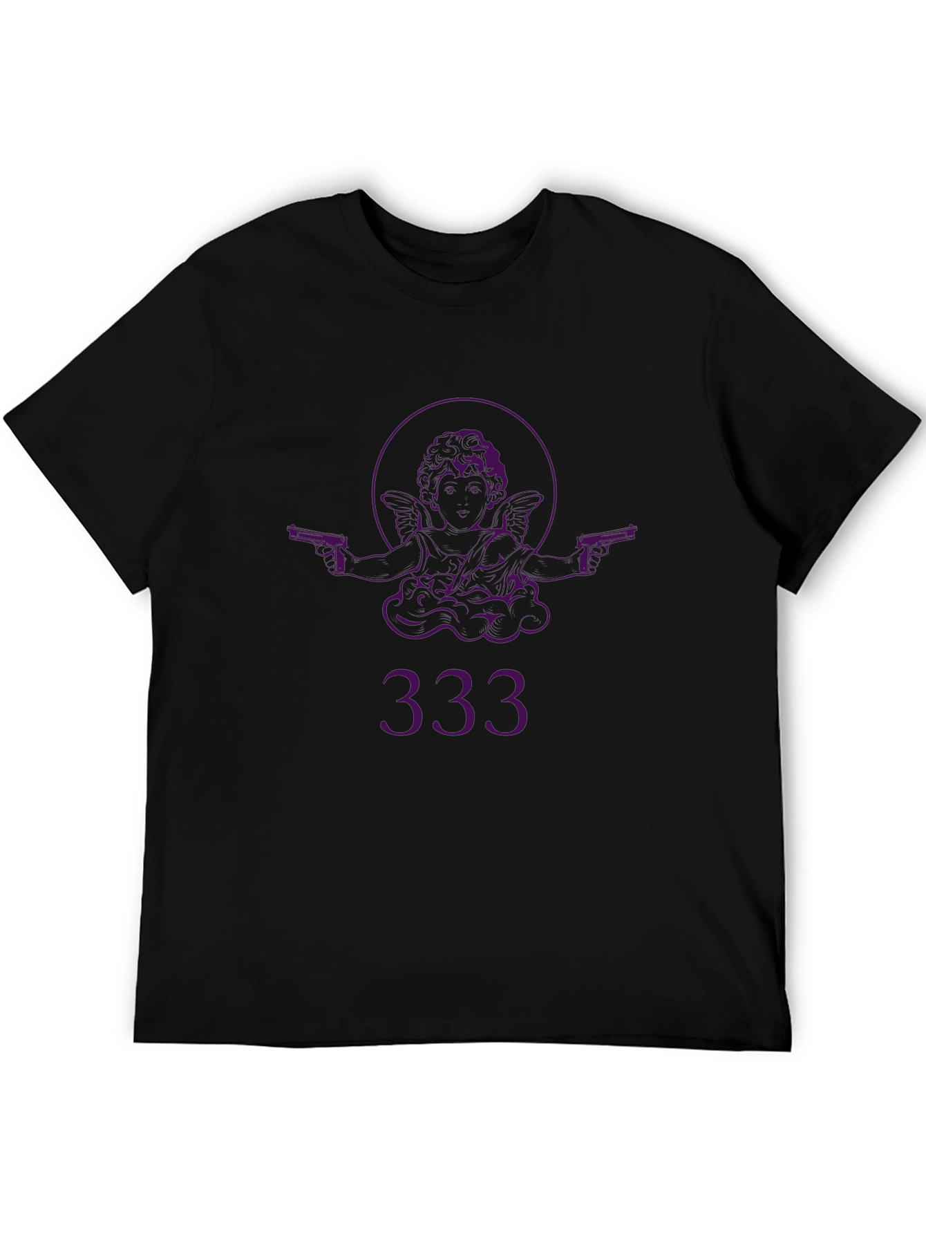 Angel with Guns Graphic Black T-Shirt - Edgy Streetwear