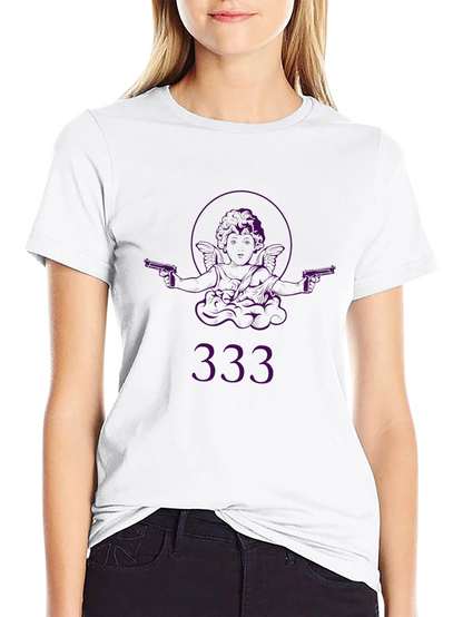 Angel with Guns Graphic Black T-Shirt - Edgy Streetwear